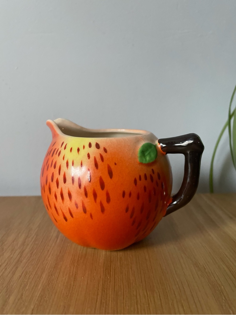Vintage Maruhon Ware Hand-Painted Apple Peach Orange Fruit Creamer Japan 1920s